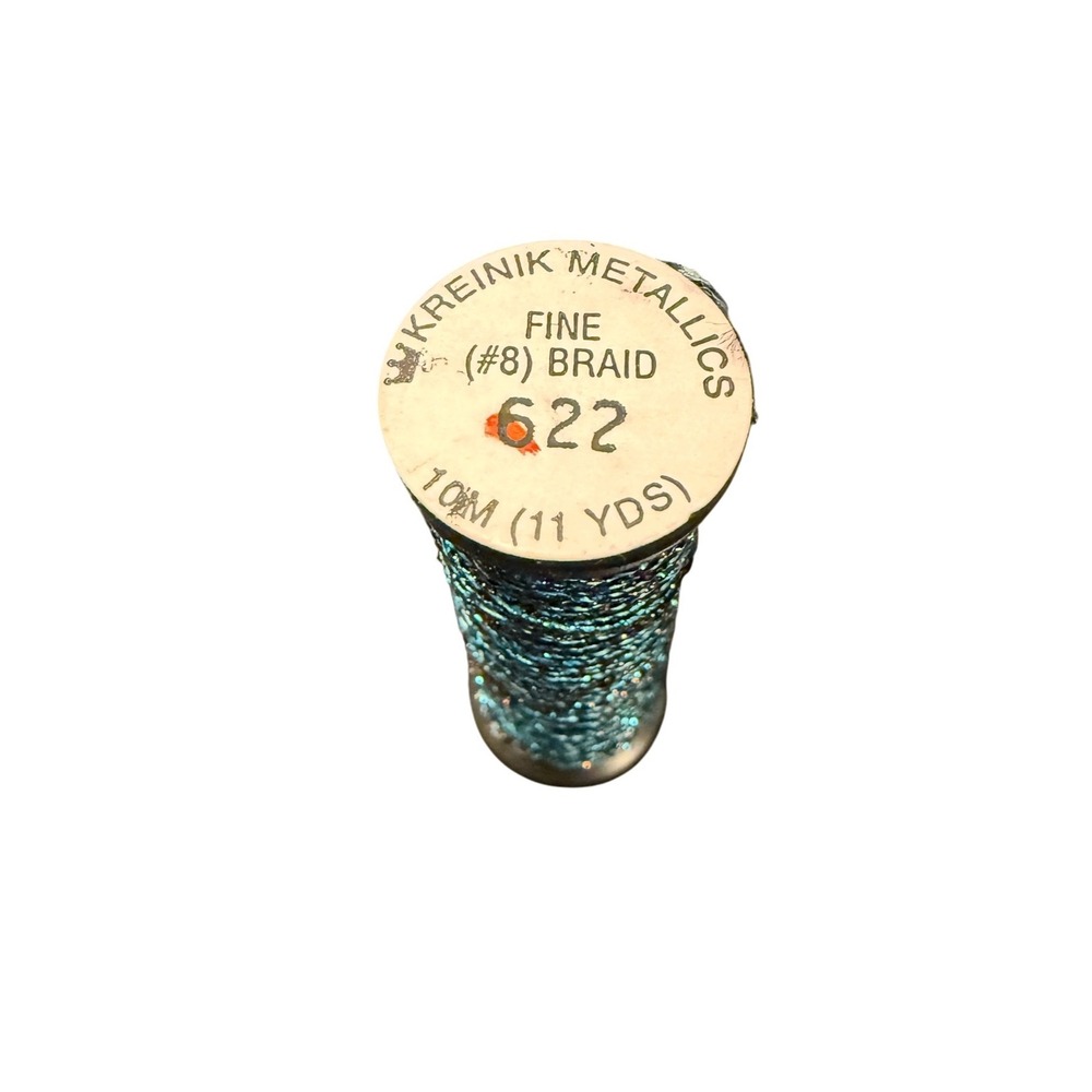 Kreinik Fine #8 Braid 622 wedgewood blue New Metallic Thread